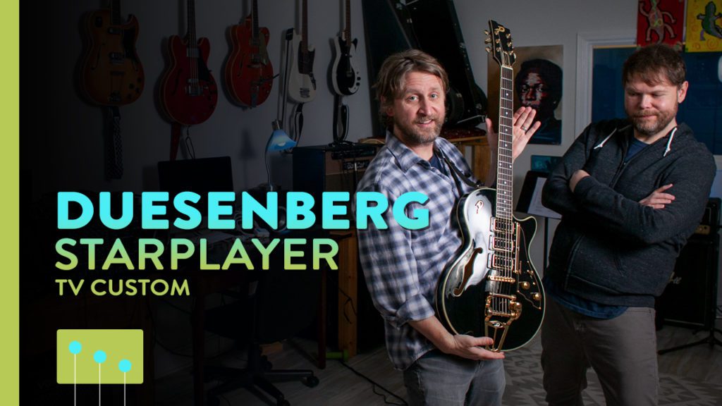 For this episode, we've got our hands on a 2012 Duesenberg Starplayer TV Custom. This guitar has been designed meticulously, with everything from the tone knobs to the tuning pegs giving off an Art Deco vibe.
