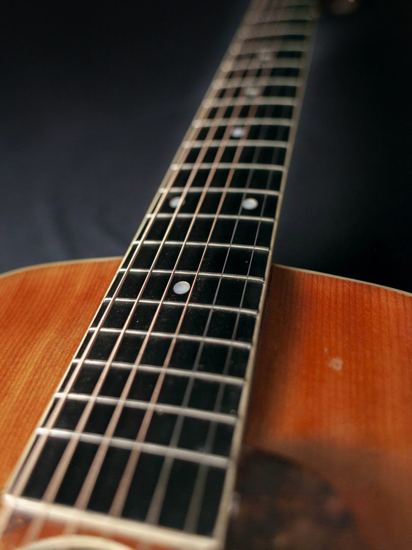 Fretboard of a 1917 Gibson L-1 Acoustic Guitar