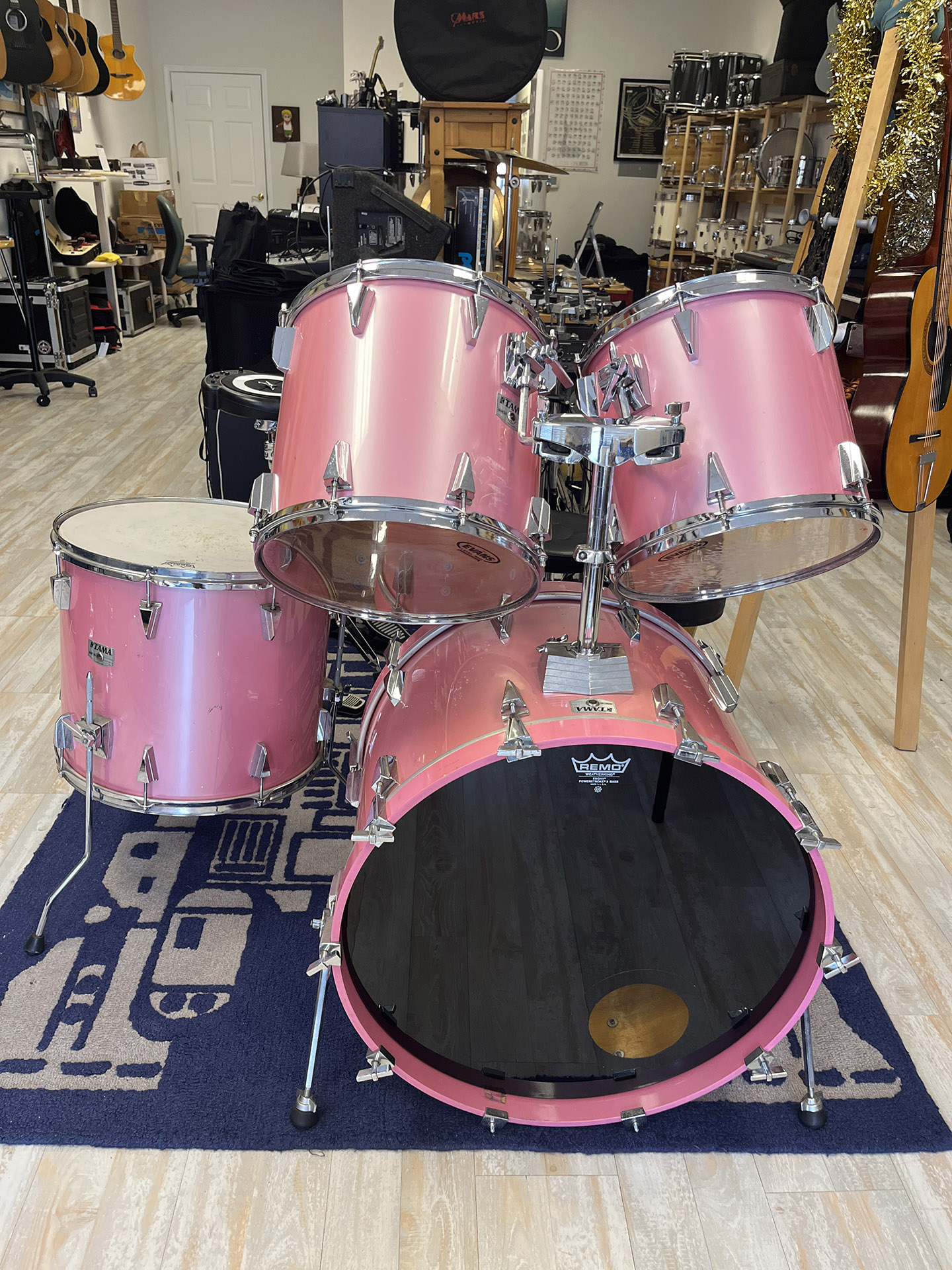 1980s TAMA Granstar Kit - 4 Piece Birch, Cherry Rose (pink) | The