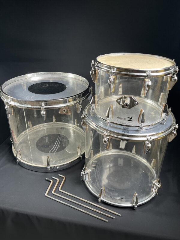 1960s Zickos Acrylic Drum Kit - 3 Piece Clear - 14 / 18 / 22