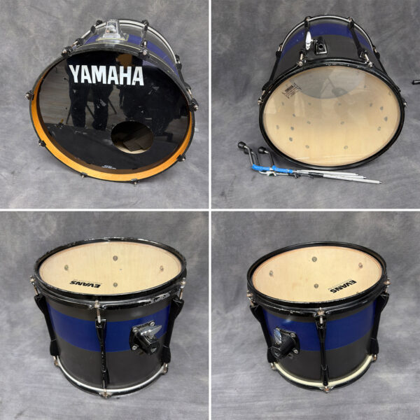 1980s-1990s Yamaha 4-Piece Drum Shell Pack with 22" Bass, 12" Tom, 13" Tom, and 16" Floor Tom